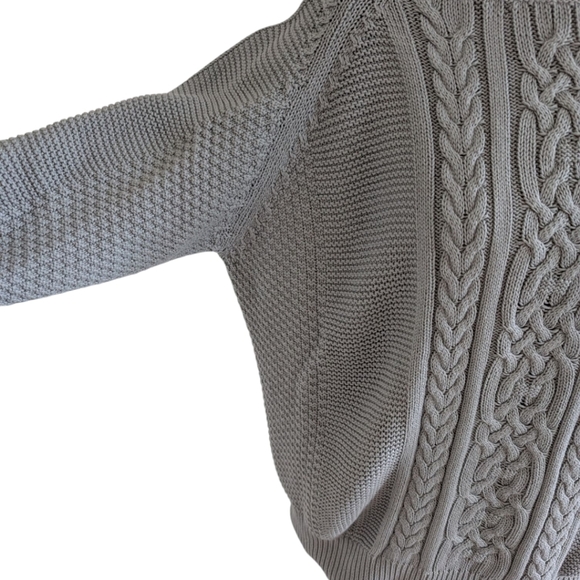 Twigg + Feather Blair Sweater Grey Cable Knit Relaxed Fit Cabin Retro Women's XS - Picture 6 of 12